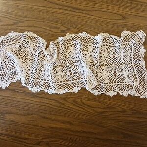 Crochet doily table runner